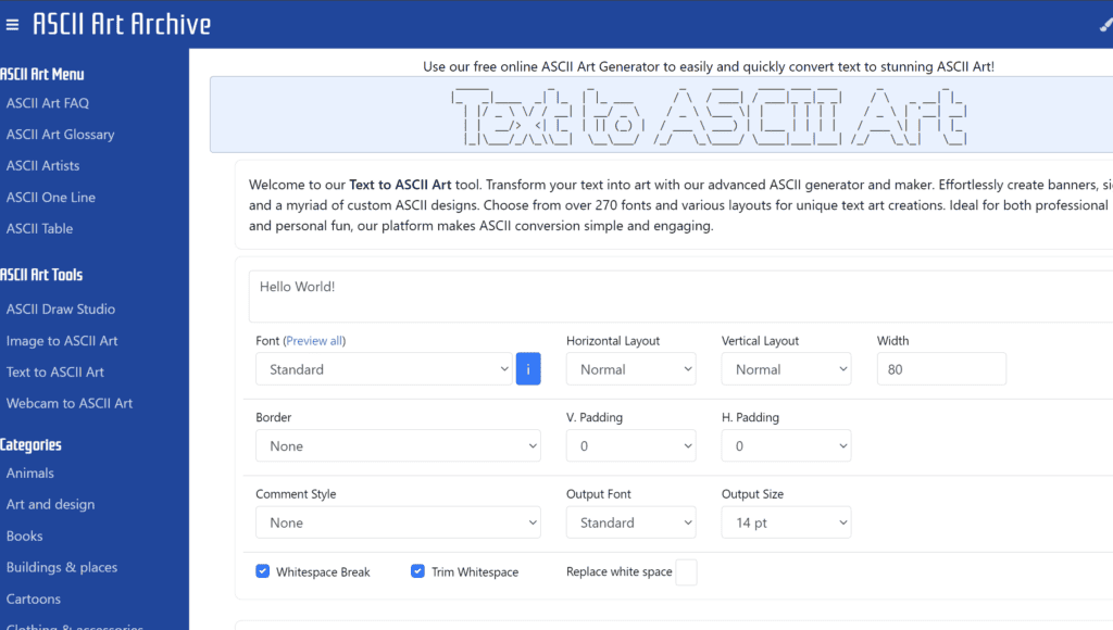 Top 10 Best Ascii Art Generators For Developers Best Ascii Art Generators
